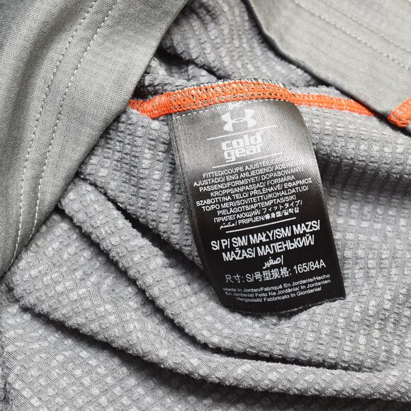 Under Armour Polyester Gray Size S Fitted Coldgear Men T Shirt Long Sleeve Crew - Picture 8 of 8